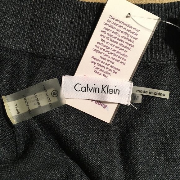 CALVIN KLEIN Rhinestone CROPPED Shrug, Dark Gray, NWT, Women’s Size M - Picture 3 of 9